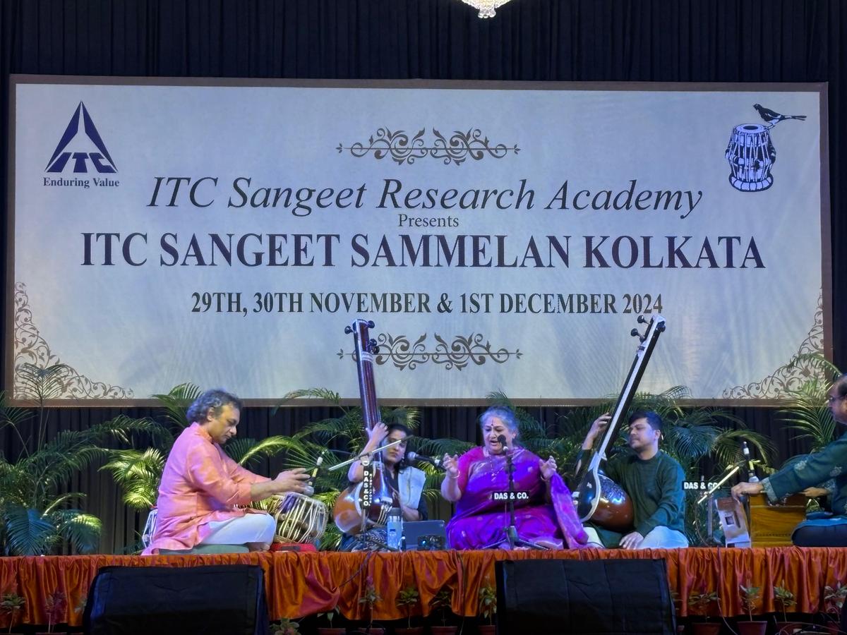 Shubha Mudgal, Indian singer and composer during her performance at the ITC Sangeet Sammelan music festival